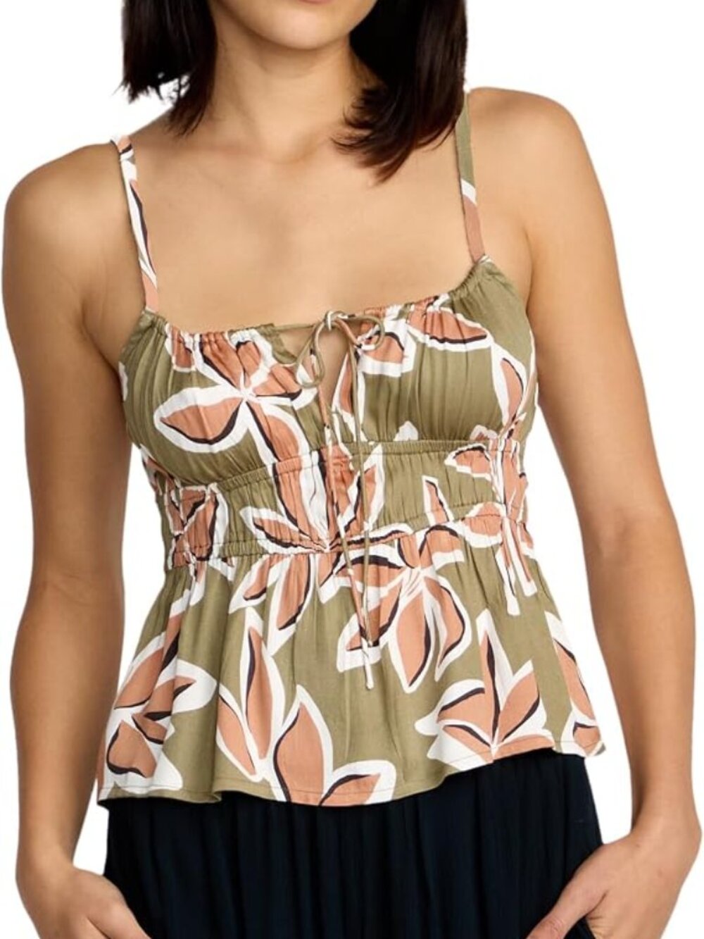 LIKE NEW Volcom Floral Print Tank Top with Adjustable Straps